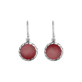 AE-6258-CR Sterling Silver Earring With Coral Jewelry Bali Designs Inc